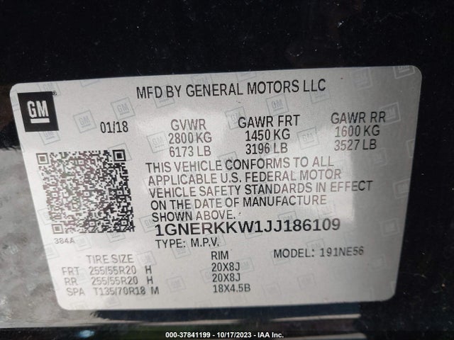 Chevrolet Traverse Premier 2018 1GNERKKW1JJ186109 Image 9