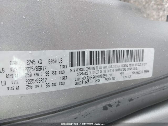 2C4RDGEG4HR848359 Dodge Grand Caravan Gt