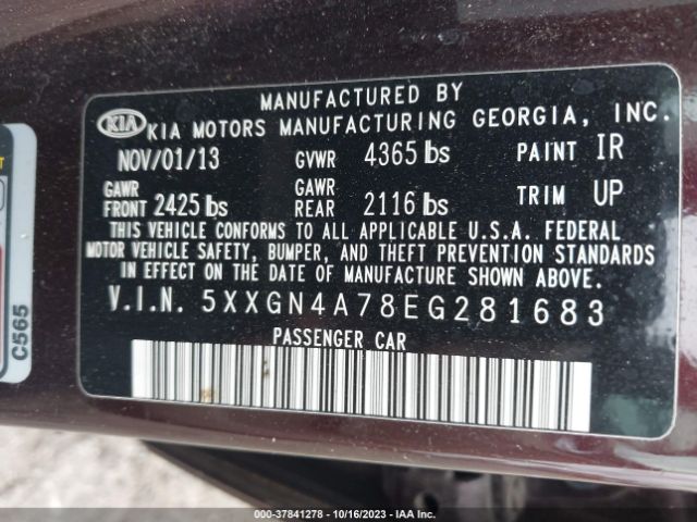5XXGN4A78EG281683 KIA OPTIMA EX