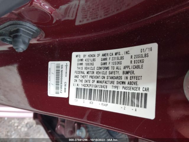 1HGCR2F51GA109428 Honda Accord Sport