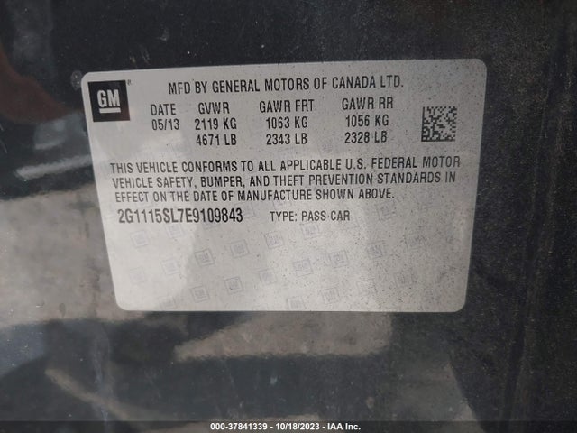 Chevrolet IMPALA 1LT 2014 2G1115SL7E9109843 Image 9