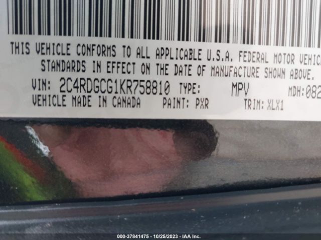 2C4RDGCG1KR758810 Dodge Grand Caravan Sxt