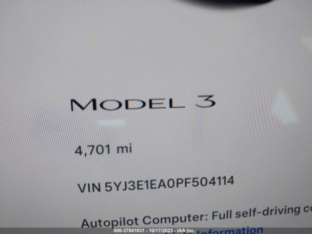 5YJ3E1EA0PF504114 Tesla MODEL 3