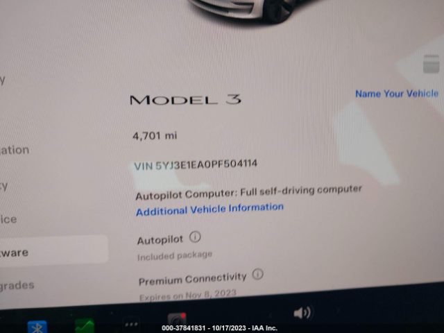 5YJ3E1EA0PF504114 Tesla MODEL 3