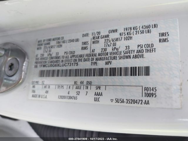 2020 FORD ESCAPE 1FMCU0G6XLUC73175 Photo 8