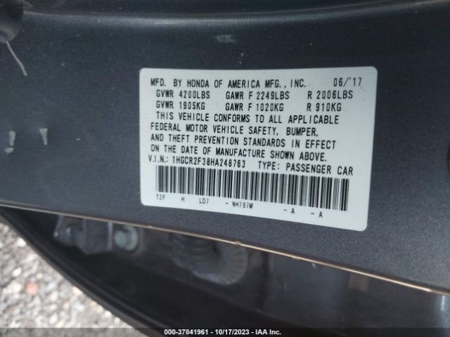 1HGCR2F38HA248763 Honda Accord Sedan Lx