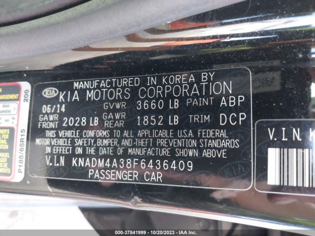 KNADM4A38F6436409 KIA RIO LX