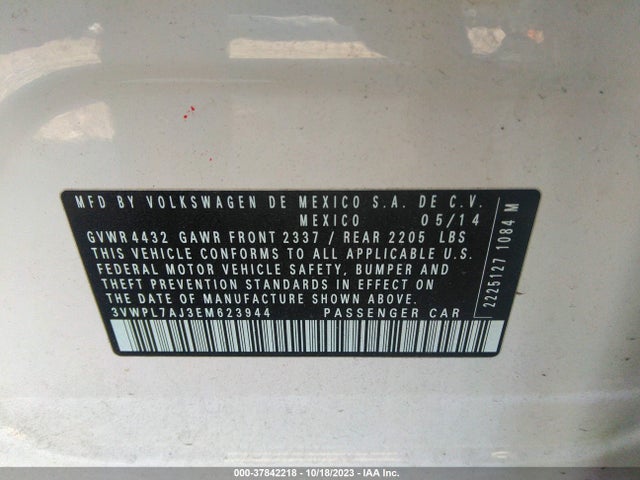 3VWPL7AJ3EM623944 Volkswagen Jetta Sportwagen Tdi