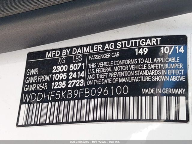 WDDHF5KB9FB096100 Mercedes-Benz E-class E 350
