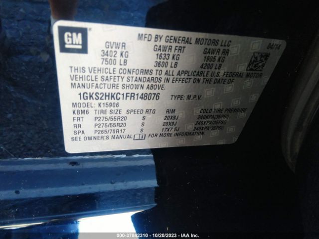 1GKS2HKC1FR148076 GMC Yukon Xl 1500 Slt
