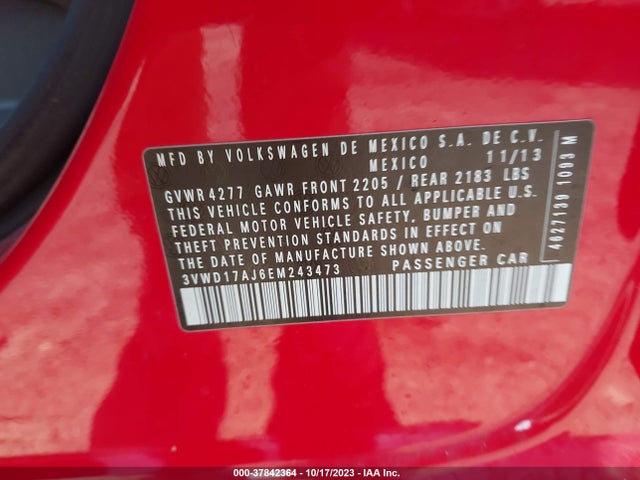 3VWD17AJ6EM243473 Volkswagen Jetta Sedan Se