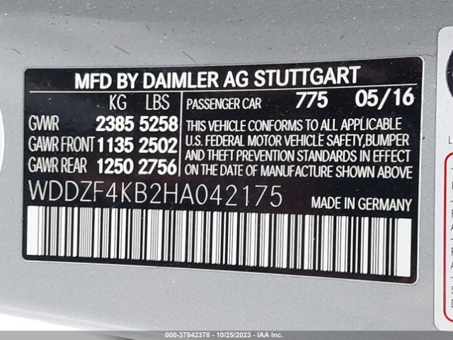 WDDZF4KB2HA042175 Mercedes-Benz E-class E 300