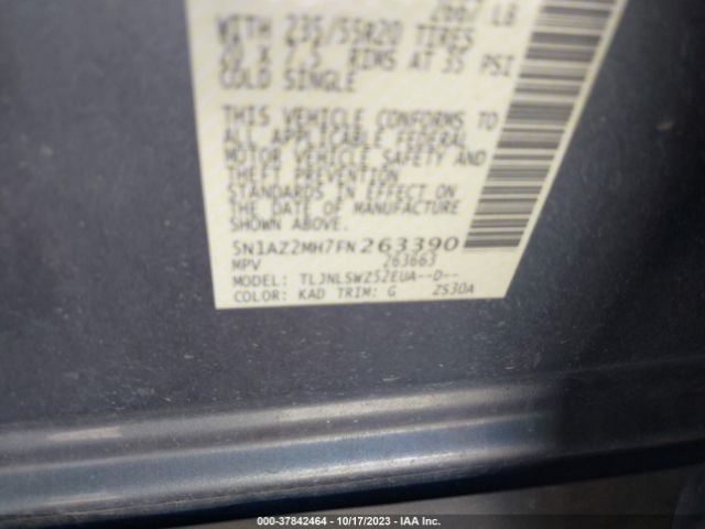 5N1AZ2MH7FN263390 Nissan Murano Platinum