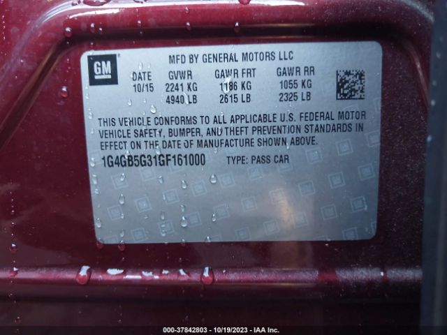 1G4GB5G31GF161000 Buick Lacrosse Leather