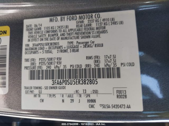 3FA6P0SU5ER382805 Ford Fusion Energi Titanium
