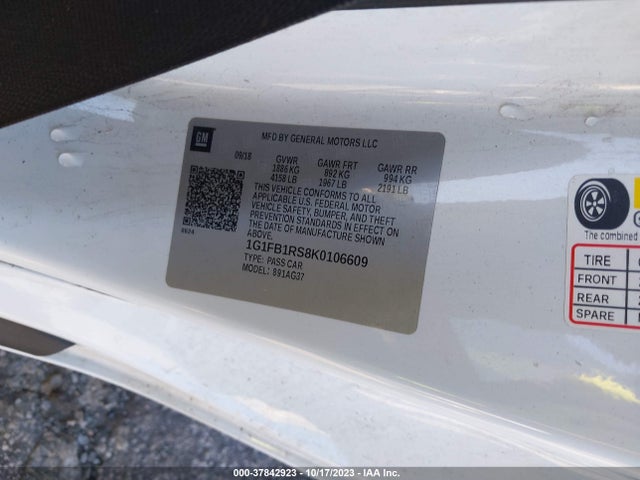 Chevrolet Camaro 1lt 2019 1G1FB1RS8K0106609 Image 9