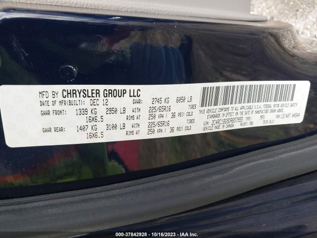 2013 CHRYSLER TOWN & COUNTRY TOURING VIN: 2C4RC1BG9DR657955