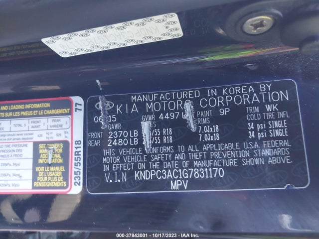 KIA Sportage Ex 2016 KNDPC3AC1G7831170 Image 9
