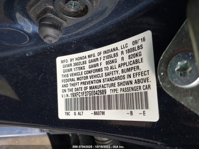 Honda Civic Ex-t 2016 19XFC1F37GE042689 Image 9