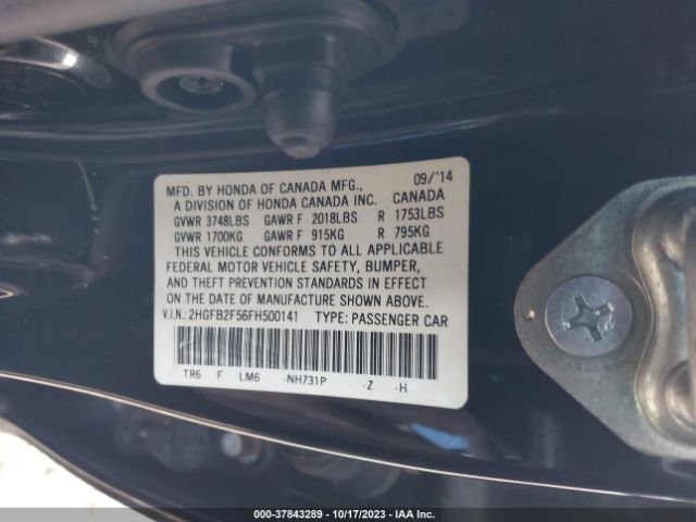 2HGFB2F56FH500141 Honda Civic Sedan Lx