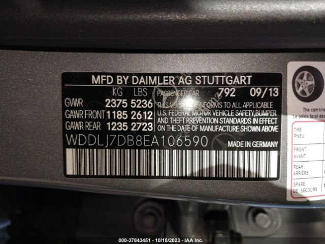 WDDLJ7DB8EA106590 Mercedes-Benz Cls-class Cls 550