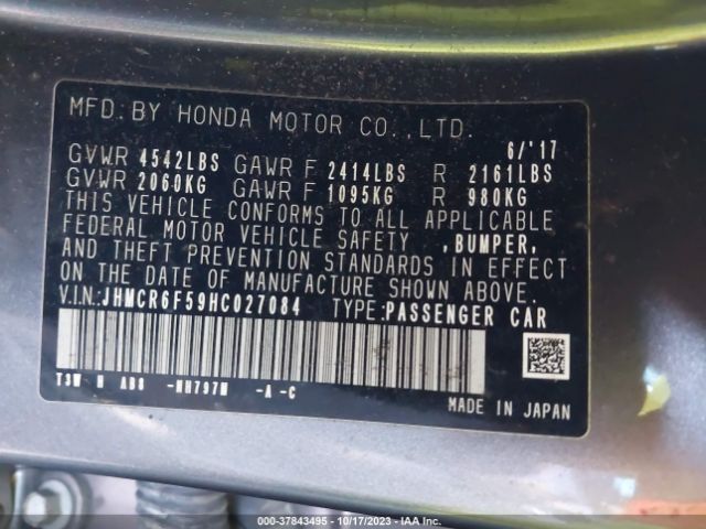 JHMCR6F59HC027084 Honda Accord Hybrid Ex-l