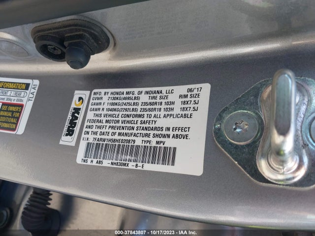 Honda CR-V EX 2017 7FARW1H58HE020879 Image 9