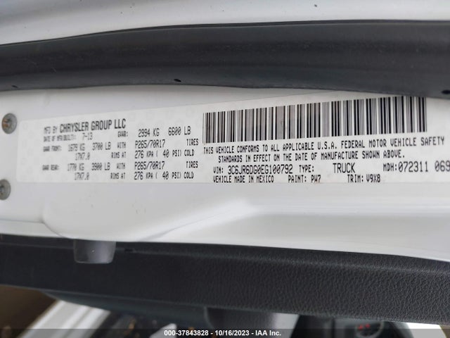 3C6JR6DG0EG100792 RAM 1500 Tradesman