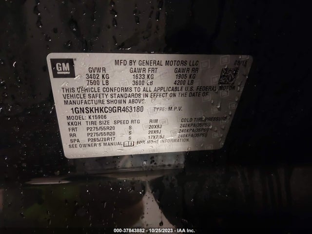 Chevrolet Suburban Lt 2016 1GNSKHKC9GR463180 Image 9