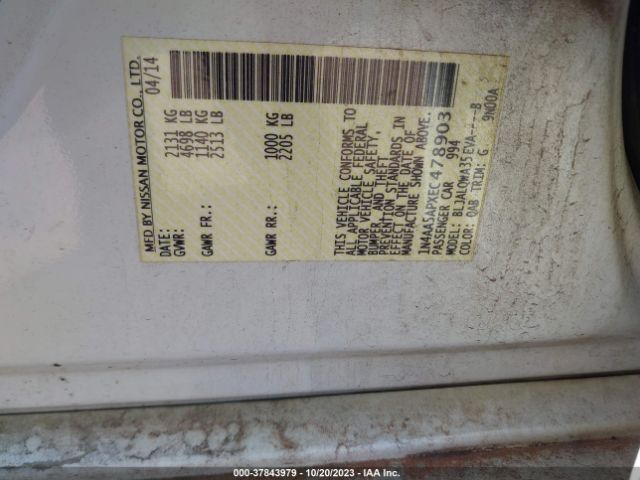 1N4AA5APXEC478903 Nissan Maxima 3.5 S
