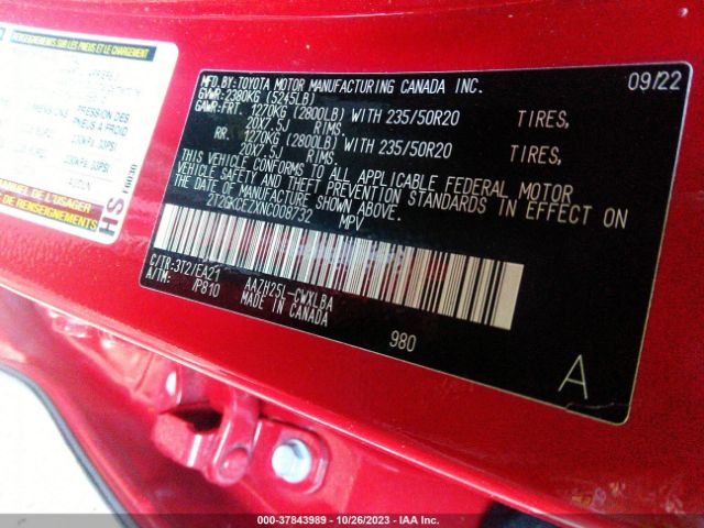 2022 LEXUS NX 350H 2T2GKCEZXNC008732 Photo 8