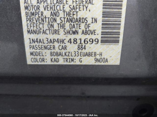 Nissan Altima 2.5 Sv 2017 1N4AL3AP4HC481699 Image 9