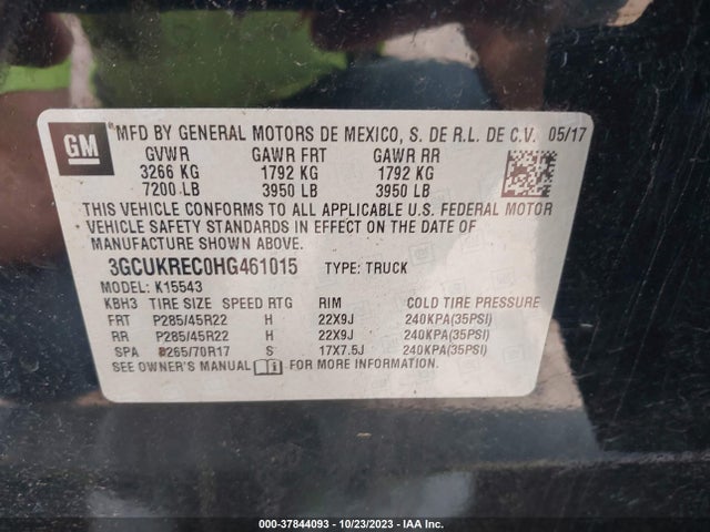 Chevrolet Silverado 1500 2lt 2017 3GCUKREC0HG461015 Image 9