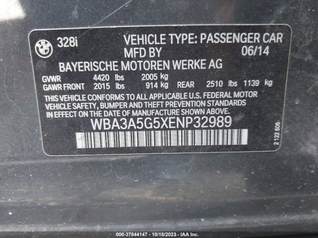 WBA3A5G5XENP32989 BMW 3 Series 328i
