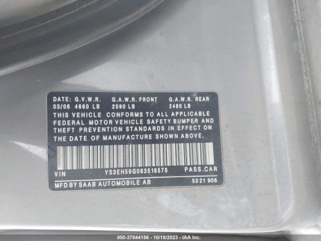 2006 SAAB 9-5 YS3EH59G063516578 Photo 8