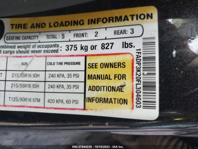 1FADP3K20FL304603 Ford FOCUS SE