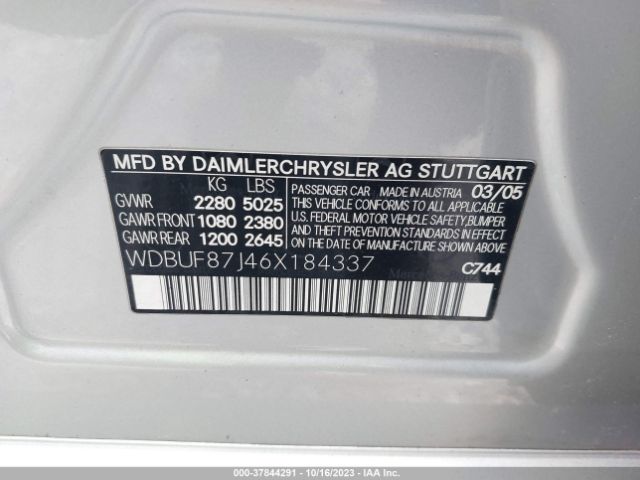 2006 MERCEDES-BENZ E-CLASS WDBUF87J46X184337 Photo 8