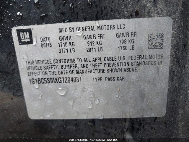 Chevrolet Cruze Ls Auto 2016 1G1BC5SMXG7294031 Image 9