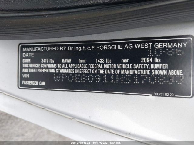 1987 PORSCHE 911 WP0EB0911HS170833 Photo 8