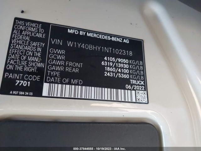 W1Y40BHY1NT102318 Mercedes-Benz Sprinter 2500 Standard Roof I4