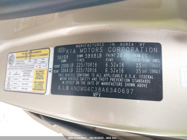 2010 KIA SEDONA KNDMG4C38A6340697 Photo 8