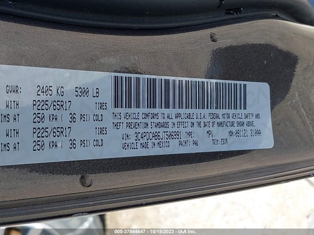 Dodge JOURNEY SE 2018 3C4PDCAB6JT506991 Image 9