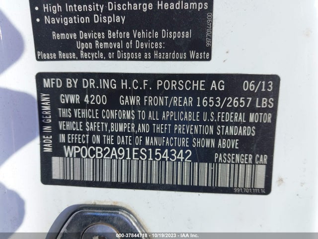 2014 PORSCHE 911 WP0CB2A91ES154342 Photo 8