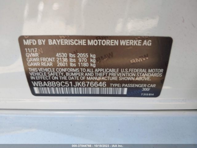 WBA8B9C51JK676646 BMW 3 Series 330i