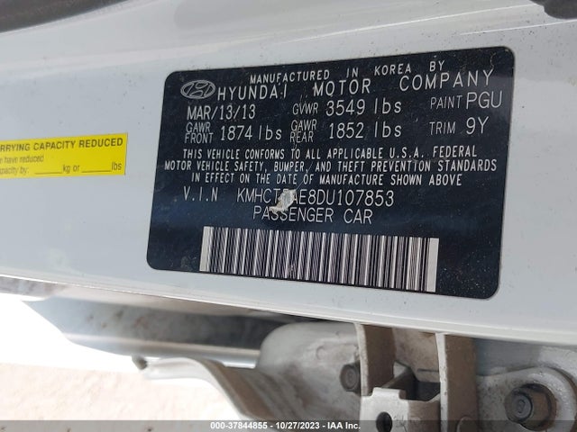 Продаж на аукціоні авто 2013 Hyundai Accent Gs, vin: KMHCT5AE8DU107853, номер лоту: 37844855