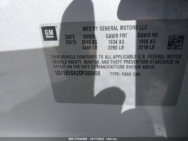 2013 CHEVROLET MALIBU LT VIN: 1G11E5SA2DF269458