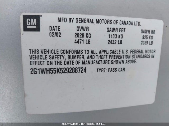 2002 CHEVROLET IMPALA 2G1WH55K529288724 Photo 8