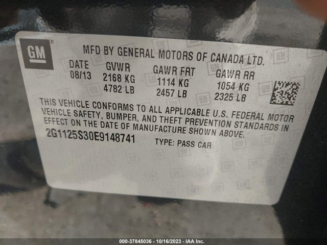 Chevrolet IMPALA LT 2014 2G1125S30E9148741 Image 9