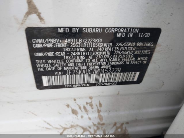 JF2SKAUC7MH453229 Subaru Forester Limited