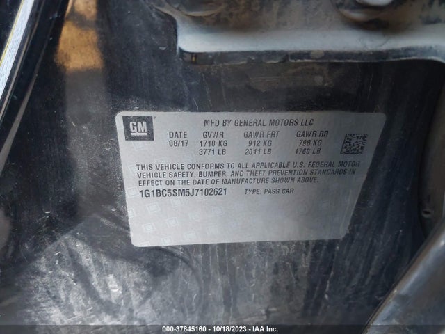Chevrolet CRUZE LS 2018 1G1BC5SM5J7102621 Image 9